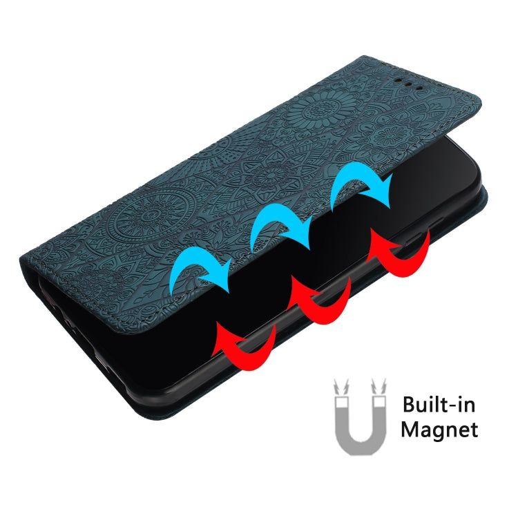 For Google Pixel 9 / 9 Pro Ethnic Embossed Adsorption Leather Phone Case(Blue) - Google Cases by PMC TechLife | Online Shopping South Africa | PMC TechLife | Buy Now Pay Later Mobicred