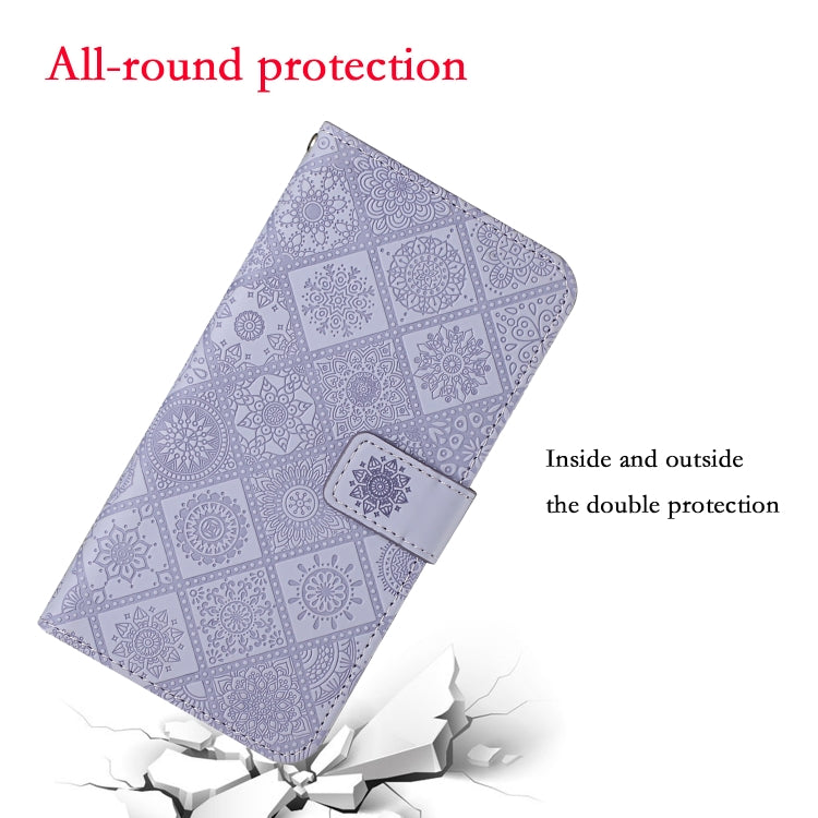 For Samsung Galaxy S25 5G Ethnic Style Embossed Pattern Leather Phone Case(Purple) - Galaxy S25 5G Cases by PMC Jewellery | Online Shopping South Africa | PMC Jewellery | Buy Now Pay Later Mobicred
