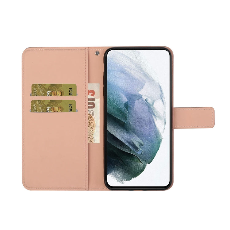 For Samsung Galaxy S25+ 5G Ethnic Style Embossed Pattern Leather Phone Case(Pink) - Galaxy S25+ 5G Cases by PMC Jewellery | Online Shopping South Africa | PMC Jewellery | Buy Now Pay Later Mobicred