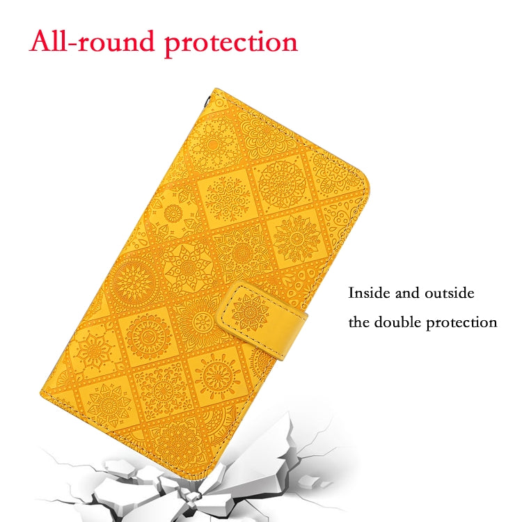 For Samsung Galaxy S25+ 5G Ethnic Style Embossed Pattern Leather Phone Case(Yellow) - Galaxy S25+ 5G Cases by PMC Jewellery | Online Shopping South Africa | PMC Jewellery | Buy Now Pay Later Mobicred