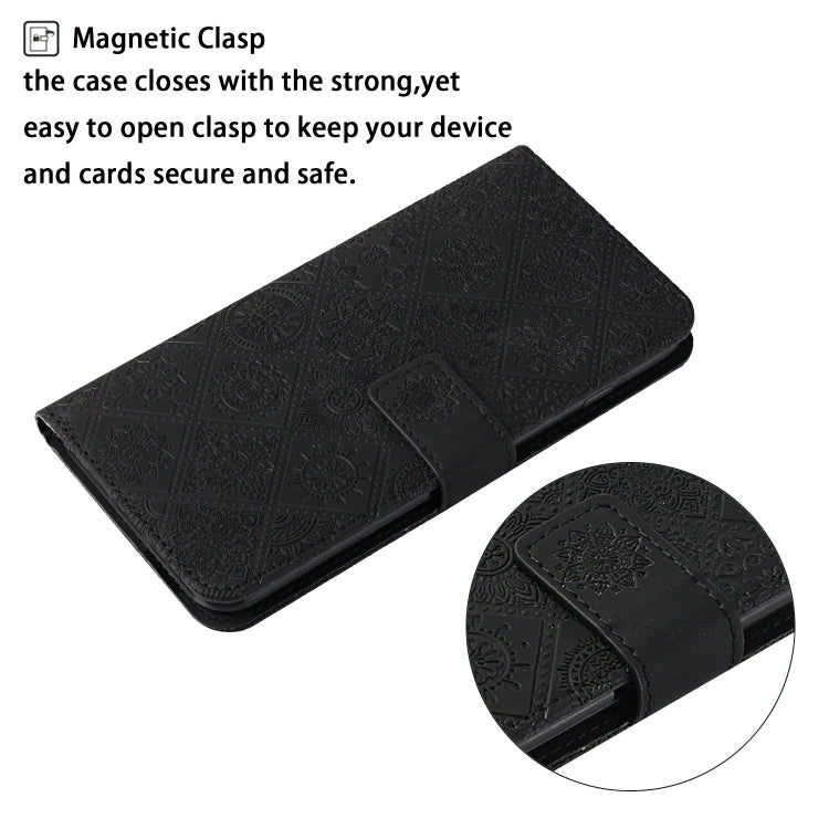 For Samsung Galaxy S25+ 5G Ethnic Style Embossed Pattern Leather Phone Case(Black) - Galaxy S25+ 5G Cases by PMC Jewellery | Online Shopping South Africa | PMC Jewellery | Buy Now Pay Later Mobicred