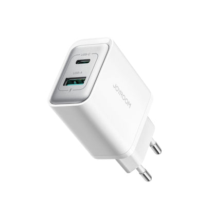 JOYROOM JR-TCF15 30W USB+USB-C / Type-C Fast Charger, Specification:EU Plug(White) - USB Charger by JOYROOM | Online Shopping South Africa | PMC Jewellery | Buy Now Pay Later Mobicred