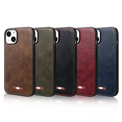 For iPhone 15 Pro Max VIETAO Plain Leather Stitching PU Phone Case(Brown) - iPhone 15 Pro Max Cases by VIETAO | Online Shopping South Africa | PMC Jewellery | Buy Now Pay Later Mobicred