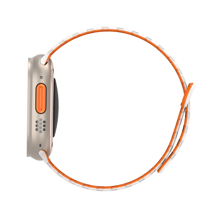 For Apple Watch 42mm DUX DUCIS KJ Series Magnetic Buckle Silicone Watch Band(Starlight Orange) - Watch Bands by DUX DUCIS | Online Shopping South Africa | PMC Jewellery | Buy Now Pay Later Mobicred