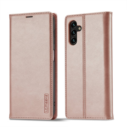 For Samsung Galaxy S24 FE 5G LC.IMEEKE Strong Magnetism Microfiber Leather Phone Case(Rose Gold) - Galaxy S24 FE 5G Cases by LC.IMEEKE | Online Shopping South Africa | PMC Jewellery | Buy Now Pay Later Mobicred