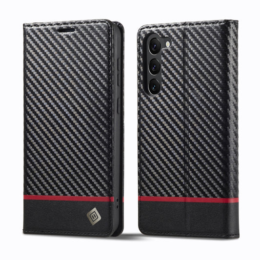 For Samsung Galaxy S25+ 5G LC.IMEEKE Carbon Fiber Leather Phone Case(Horizontal Black) - Galaxy S25+ 5G Cases by LC.IMEEKE | Online Shopping South Africa | PMC Jewellery | Buy Now Pay Later Mobicred