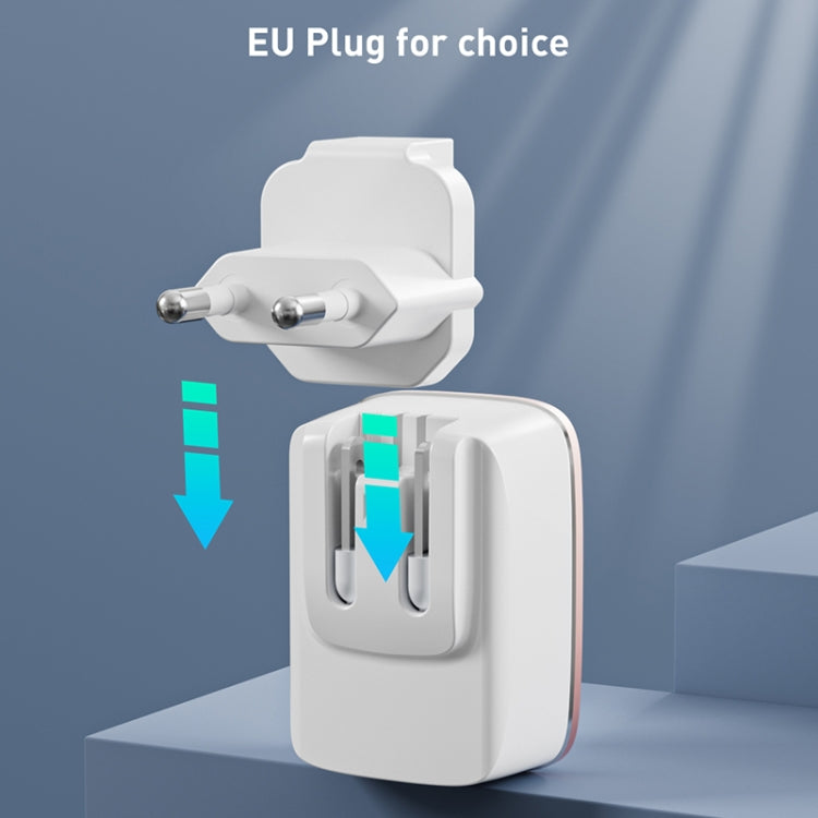 LDNIO A1204Q QC3.0 18W USB Fast Charger with 1m USB to Micro USB Cable, Plug Type:AU Plug(White Gold) - free shipping - PMC TechLife - Order now!