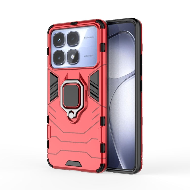 For Redmi K70 Ultra Global Shockproof PC + TPU Holder Phone Case(Red) - Xiaomi Cases by PMC Jewellery | Online Shopping South Africa | PMC Jewellery | Buy Now Pay Later Mobicred