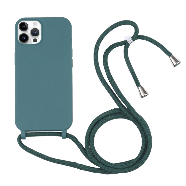 For iPhone 16 Pro Candy Colors TPU Protective Phone Case with Lanyard (Dark Green) - iPhone 16 Pro Cases by PMC TechLife | Online Shopping South Africa | PMC TechLife | Buy Now Pay Later Mobicred