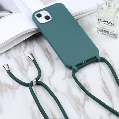 For iPhone 16 Candy Colors TPU Protective Phone Case with Lanyard(Dark Green) - iPhone 16 Cases by PMC Jewellery | Online Shopping South Africa | PMC Jewellery | Buy Now Pay Later Mobicred