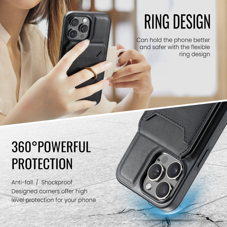 For iPhone 15 Pro Max DG.MING K1 MagSafe Detachable Wallet RFID Back Cover Phone Case(Black) - iPhone 15 Pro Max Cases by DG.MING | Online Shopping South Africa | PMC Jewellery | Buy Now Pay Later Mobicred