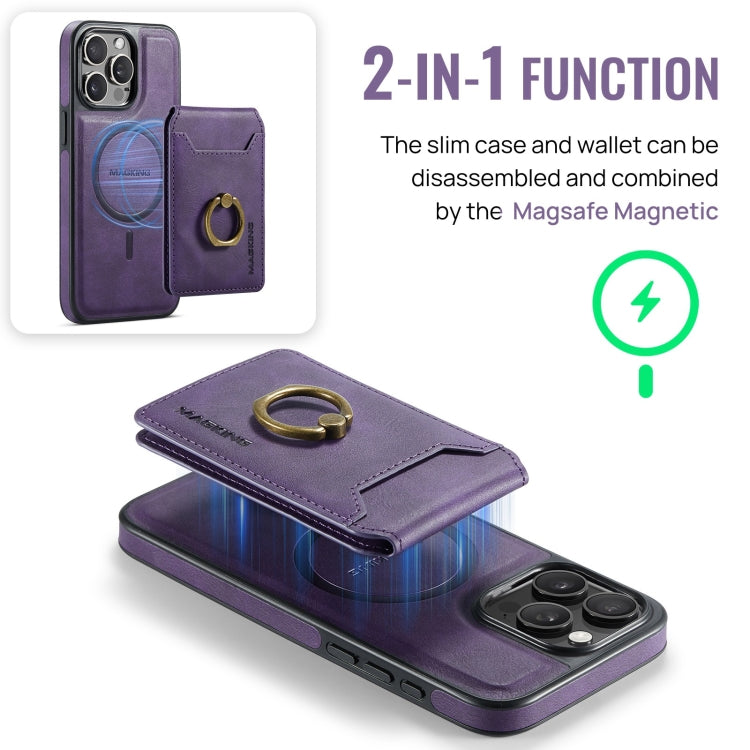 For iPhone 15 Pro Max DG.MING K1 MagSafe Detachable Wallet RFID Back Cover Phone Case(Purple) - iPhone 15 Pro Max Cases by DG.MING | Online Shopping South Africa | PMC Jewellery | Buy Now Pay Later Mobicred