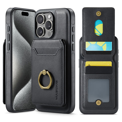 For iPhone 15 Pro DG.MING K1 MagSafe Detachable Wallet RFID Back Cover Phone Case(Black) - iPhone 15 Pro Cases by DG.MING | Online Shopping South Africa | PMC Jewellery | Buy Now Pay Later Mobicred