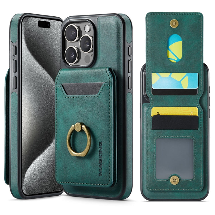 For iPhone 15 Pro DG.MING K1 MagSafe Detachable Wallet RFID Back Cover Phone Case(Green) - free shipping - PMC Jewellery - Order now!