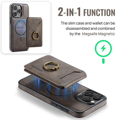 For iPhone 15 DG.MING K1 MagSafe Detachable Wallet RFID Back Cover Phone Case(Coffee) - iPhone 15 Cases by DG.MING | Online Shopping South Africa | PMC Jewellery | Buy Now Pay Later Mobicred