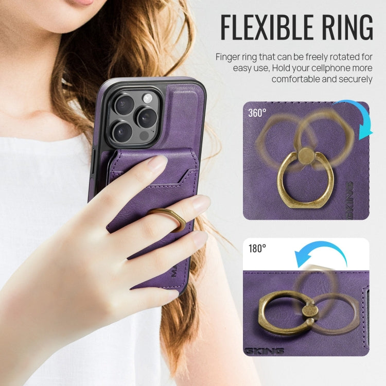 For iPhone 14 Plus DG.MING K1 MagSafe Detachable Wallet RFID Back Cover Phone Case(Purple) - iPhone 14 Plus Cases by DG.MING | Online Shopping South Africa | PMC Jewellery | Buy Now Pay Later Mobicred