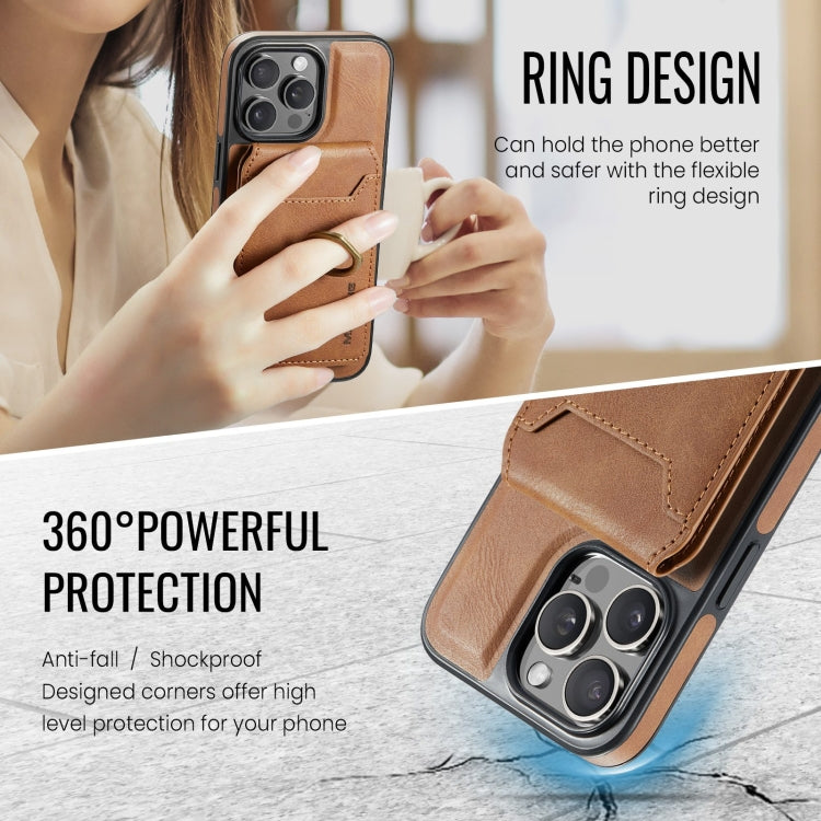 For iPhone 14 Plus DG.MING K1 MagSafe Detachable Wallet RFID Back Cover Phone Case(Brown) - iPhone 14 Plus Cases by DG.MING | Online Shopping South Africa | PMC Jewellery | Buy Now Pay Later Mobicred