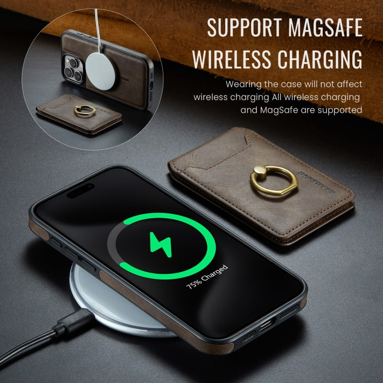 For iPhone 14 DG.MING K1 MagSafe Detachable Wallet RFID Back Cover Phone Case(Coffee) - free shipping - PMC Jewellery - Order now!