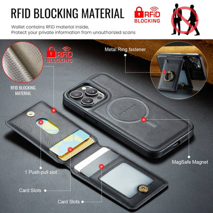 For iPhone 14 Pro Max DG.MING K1 MagSafe Detachable Wallet RFID Back Cover Phone Case(Black) - iPhone 14 Pro Max Cases by DG.MING | Online Shopping South Africa | PMC Jewellery | Buy Now Pay Later Mobicred