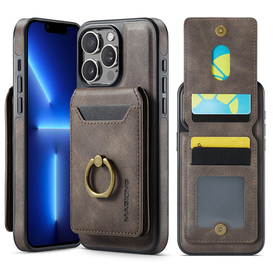 For iPhone 13 Pro Max DG.MING K1 MagSafe Detachable Wallet RFID Back Cover Phone Case(Coffee) - iPhone 13 Pro Max Cases by DG.MING | Online Shopping South Africa | PMC Jewellery | Buy Now Pay Later Mobicred