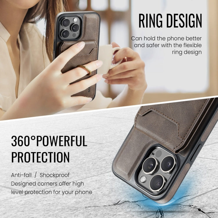 For iPhone 13 DG.MING K1 MagSafe Detachable Wallet RFID Back Cover Phone Case(Coffee) - free shipping - PMC Jewellery - Order now!