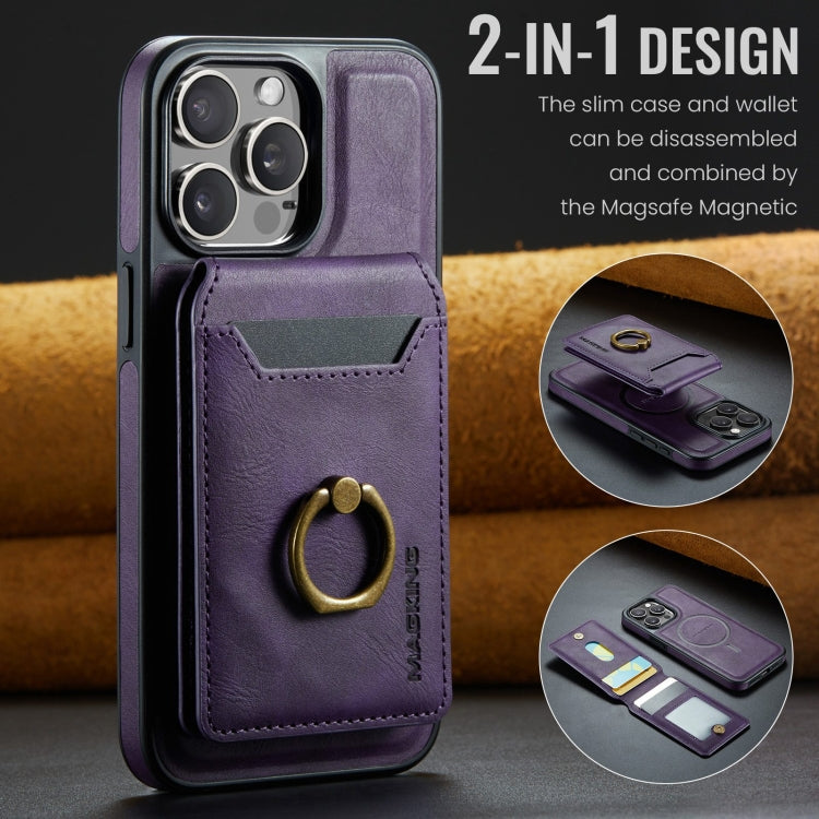For iPhone 13 DG.MING K1 MagSafe Detachable Wallet RFID Back Cover Phone Case(Purple) - free shipping - PMC Jewellery - Order now!