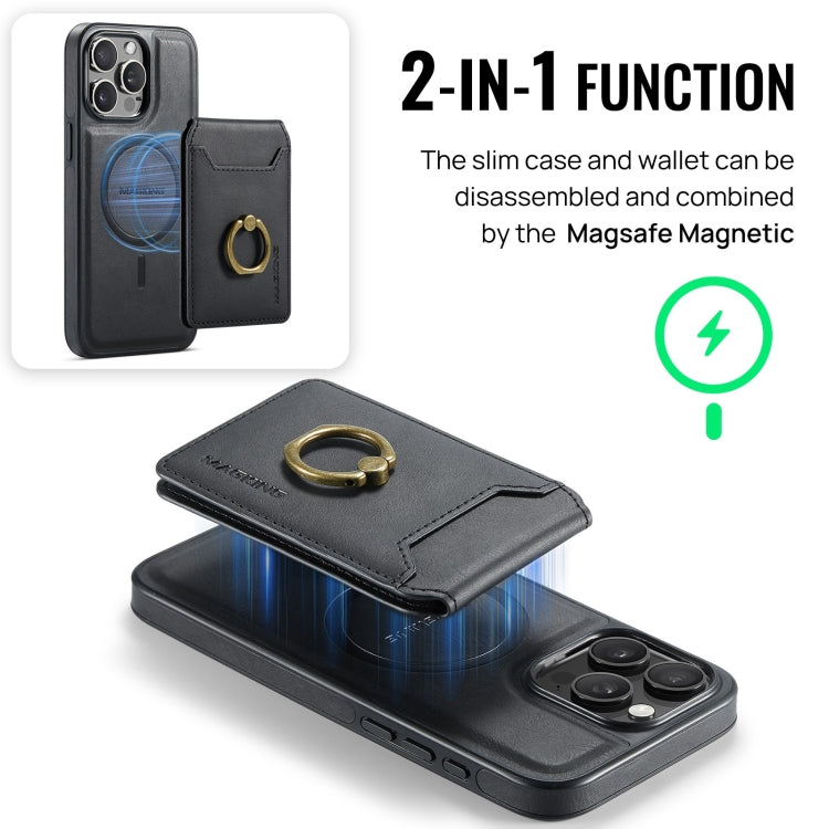 For iPhone 12 Pro Max DG.MING K1 MagSafe Detachable Wallet RFID Back Cover Phone Case(Black) - iPhone 12 Pro Max Cases by DG.MING | Online Shopping South Africa | PMC Jewellery | Buy Now Pay Later Mobicred