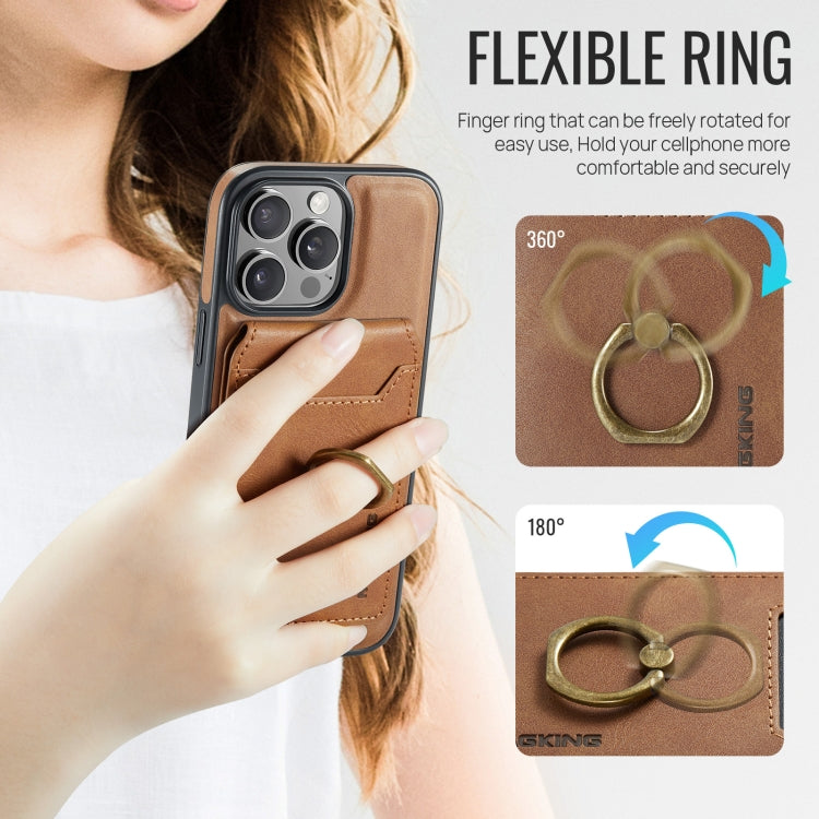 For iPhone 16 Pro Max DG.MING K1 MagSafe Detachable Wallet RFID Back Cover Phone Case(Brown) - free shipping - PMC Jewellery - Order now!