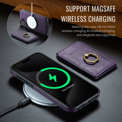 For iPhone 16 Plus DG.MING K1 MagSafe Detachable Wallet RFID Back Cover Phone Case(Purple) - iPhone 16 Plus Cases by DG.MING | Online Shopping South Africa | PMC Jewellery | Buy Now Pay Later Mobicred