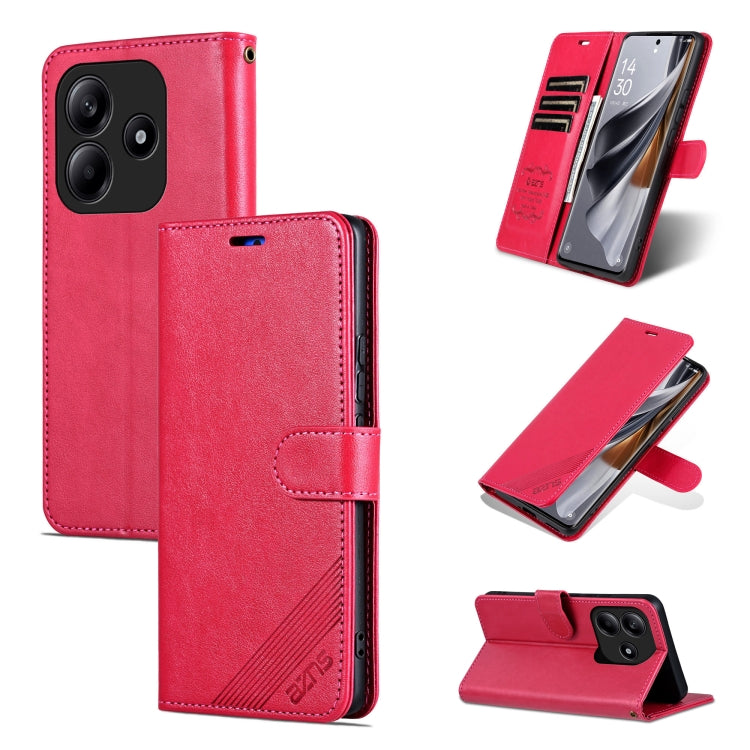 For Redmi Note 14 5G AZNS Sheepskin Texture Flip Leather Phone Case(Red) - Note 14 Cases by AZNS | Online Shopping South Africa | PMC Jewellery | Buy Now Pay Later Mobicred