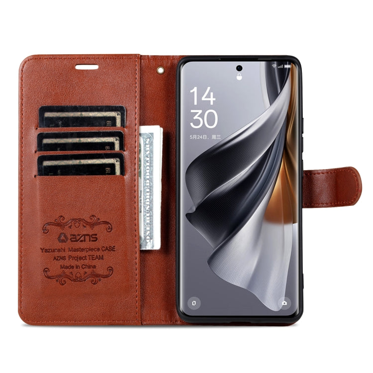 For Redmi Note 14 Pro 5G AZNS Sheepskin Texture Flip Leather Phone Case(Brown) - free shipping - PMC Jewellery - Order now!