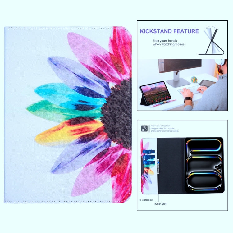 For Samsung Galaxy Tab S9 / S9 FE Colored Drawing Leather Tablet Case(Sun Flower) - free shipping - PMC Jewellery - Order now!