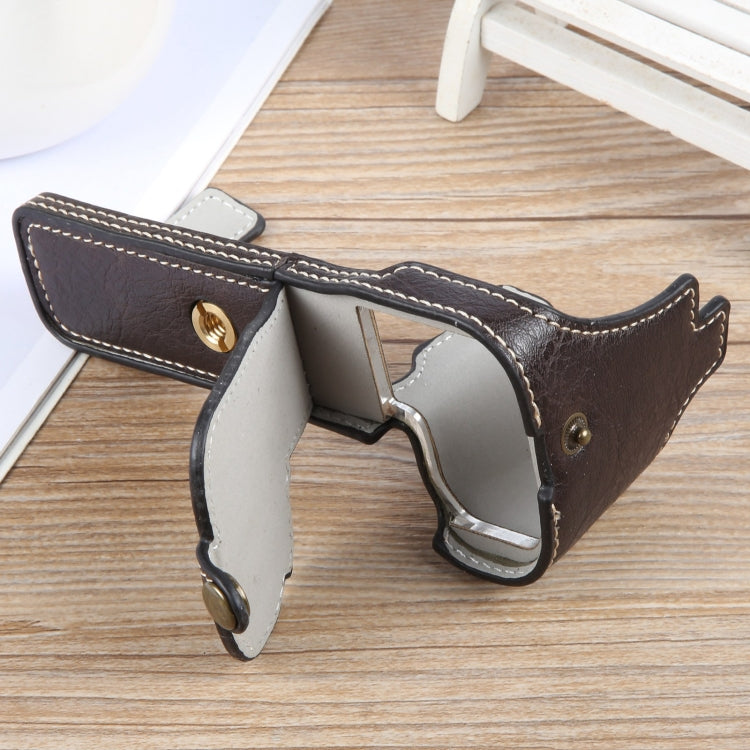 For FUJIFILM X-S20 Buffalo Texture PU Leather Camera Half Case Base(Dark Coffee) - Half Case by PMC TechLife | Online Shopping South Africa | PMC TechLife | Buy Now Pay Later Mobicred