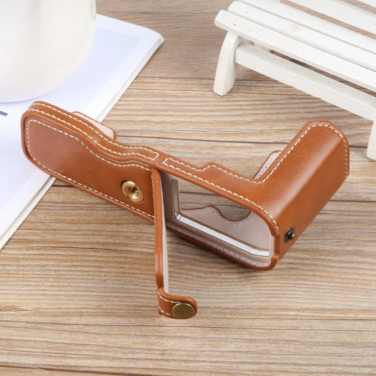 For Nikon ZFC Glossy PU Leather Camera Half Case Base(Brown) - Half Case by PMC TechLife | Online Shopping South Africa | PMC TechLife | Buy Now Pay Later Mobicred