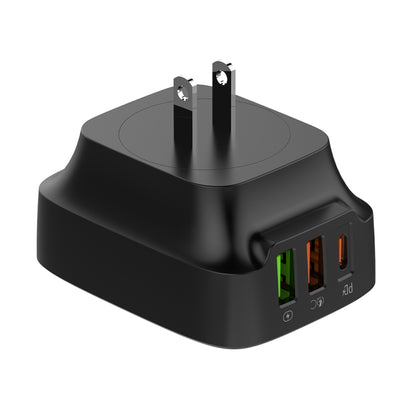 LDNIO Q334 32W Type-C + Dual USB Port Charger with 1m USB-C / Type-C Data Cable, Plug Type:US Plug(Black) - USB Charger by LDNIO | Online Shopping South Africa | PMC Jewellery | Buy Now Pay Later Mobicred