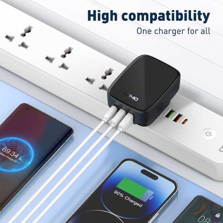 LDNIO Q334 32W Type-C + Dual USB Port Charger with 1m USB-C / Type-C to USB-C / Type-C Data Cable, Plug Type:US Plug(White) - free shipping - PMC Jewellery - Order now!