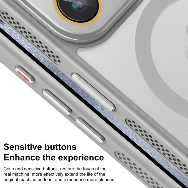 For iPhone 16 Hardware Side Cooling Skin Feel Frosted MagSafe Magnetic Phone Case with Lens Film(Black) - iPhone 16 Cases by PMC TechLife | Online Shopping South Africa | PMC TechLife | Buy Now Pay Later Mobicred