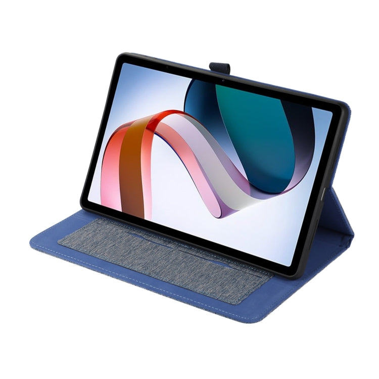 For OnePlus Pad Pro 12.1 Fabric Texture Horizontal Flip Leather Tablet Case(Blue) - free shipping - PMC TechLife - Order now!
