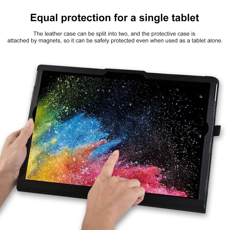 For Microsoft Surface Book 3 / 2 / 1 15 inch Deformation All-inclusive Leather Laptop Case(Black) - free shipping - PMC Jewellery - Order now!