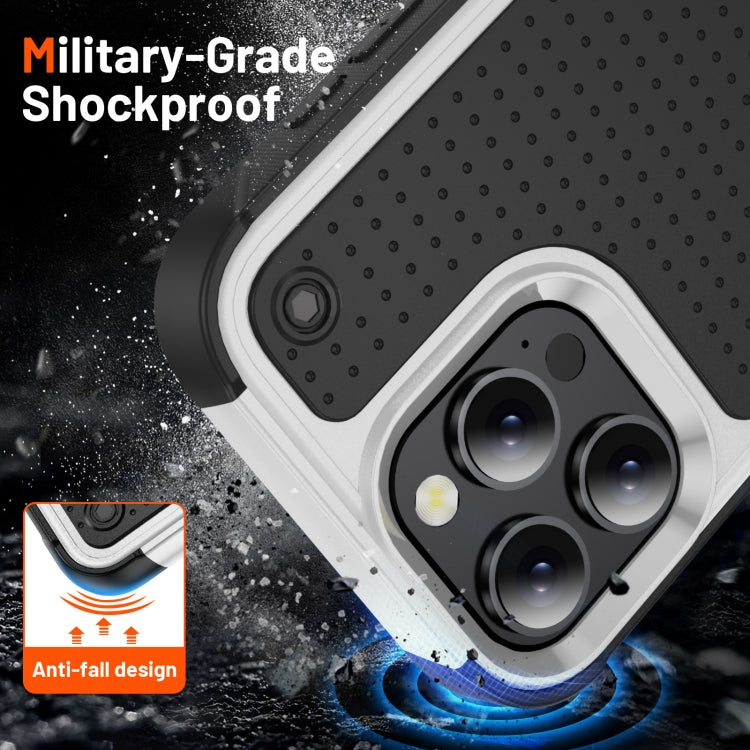 For iPhone 16 Pro Max PC + TPU Shockproof Protective Phone Case(White+Black) - free shipping - PMC Jewellery - Order now!
