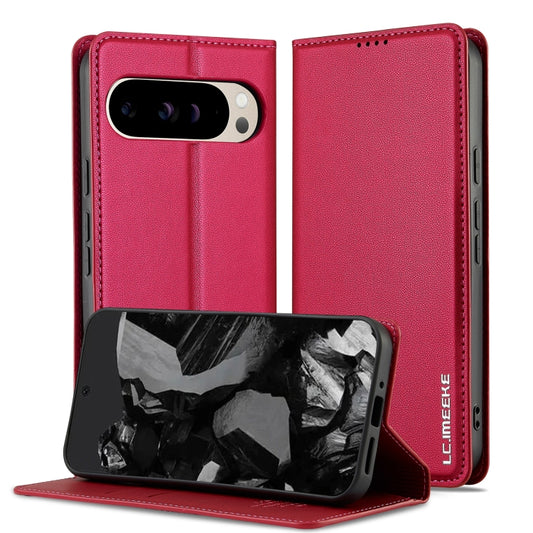 For Google Pixel 9 Pro / 9 LC.IMEEKE L1 Series Frosted Fine Texture PU Phone Case(Red) - Google Cases by LC.IMEEKE | Online Shopping South Africa | PMC Jewellery | Buy Now Pay Later Mobicred