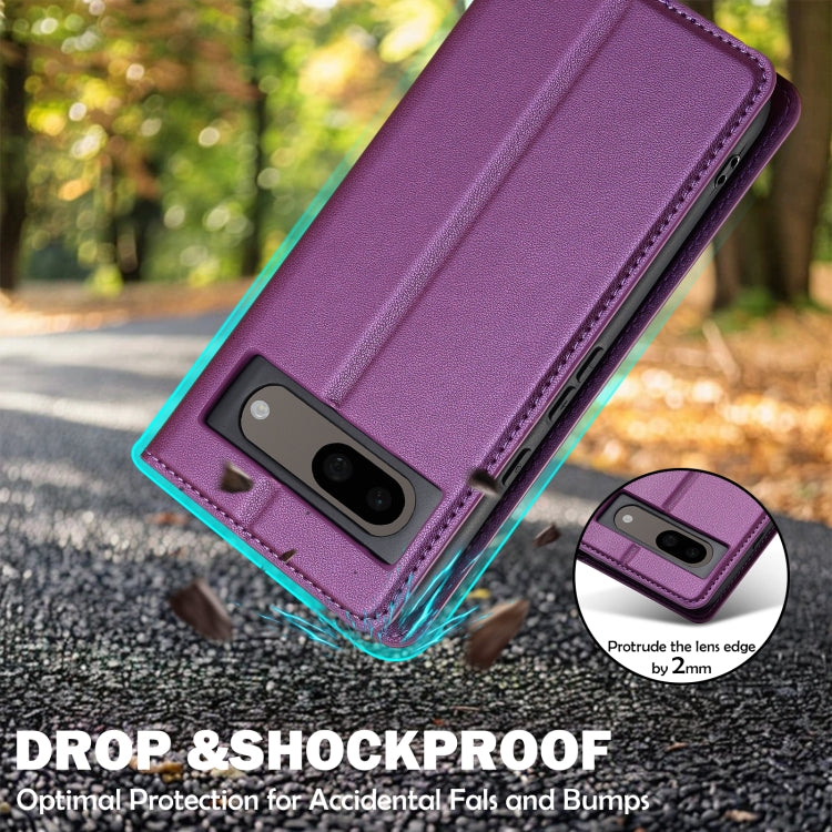 For Google Pixel 8 LC.IMEEKE L1 Series Frosted Fine Texture PU Phone Case(Purple) - Google Cases by LC.IMEEKE | Online Shopping South Africa | PMC Jewellery | Buy Now Pay Later Mobicred