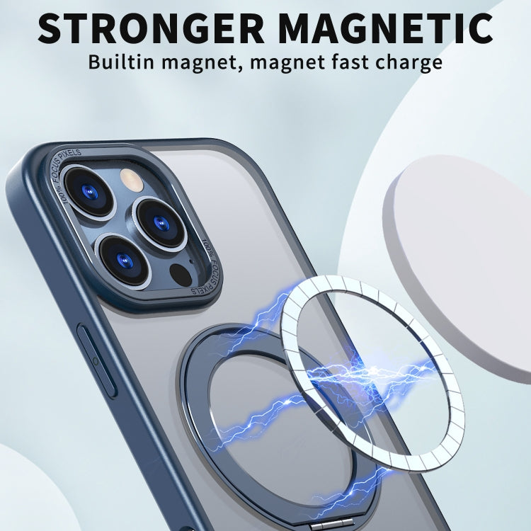 For iPhone 16 Pro Wing Series MagSafe Magnetic Ring Holder Phone Case(Blue) - iPhone 16 Pro Cases by PMC Jewellery | Online Shopping South Africa | PMC Jewellery | Buy Now Pay Later Mobicred