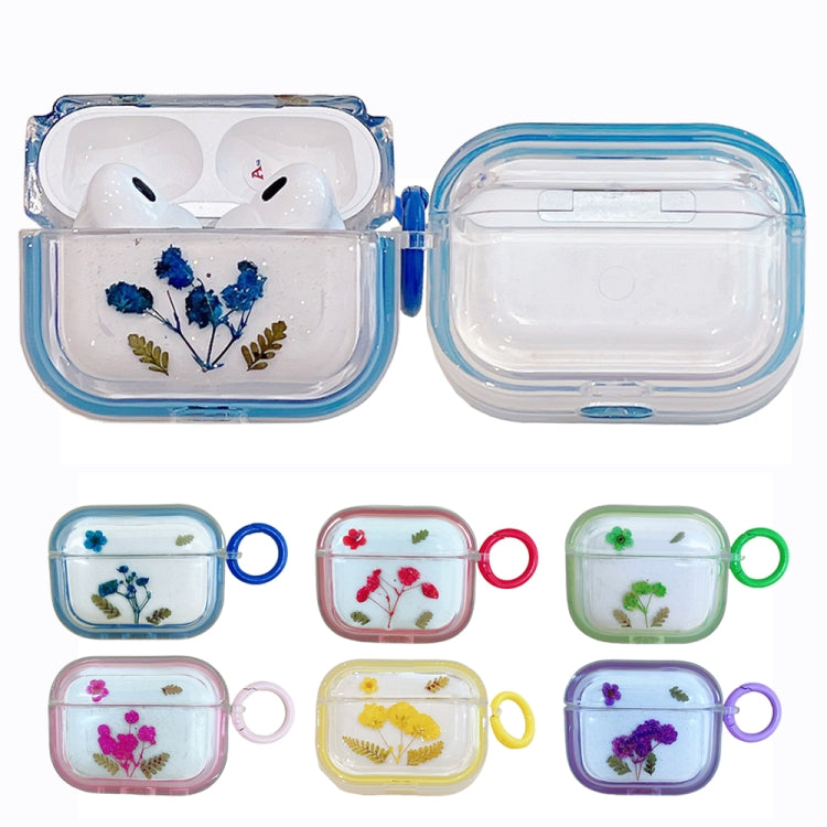 For AirPods Pro Glitter Starry Epoxy Dried Flowers Earbuds Box TPU Case(Yellow) - For AirPods Pro by PMC Jewellery | Online Shopping South Africa | PMC Jewellery | Buy Now Pay Later Mobicred