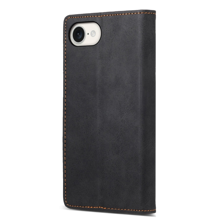 For iPhone 16e Business Solid Color Magnetic RFID Leather Phone Case(Black) - iPhone 16e Cases by PMC TechLife | Online Shopping South Africa | PMC TechLife | Buy Now Pay Later Mobicred