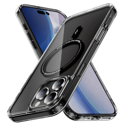 For iPhone 16 Pro Max Airbag Magsafe PC Hybrid TPU Phone Case(Clear Black) - iPhone 16 Pro Max Cases by PMC Jewellery | Online Shopping South Africa | PMC Jewellery | Buy Now Pay Later Mobicred