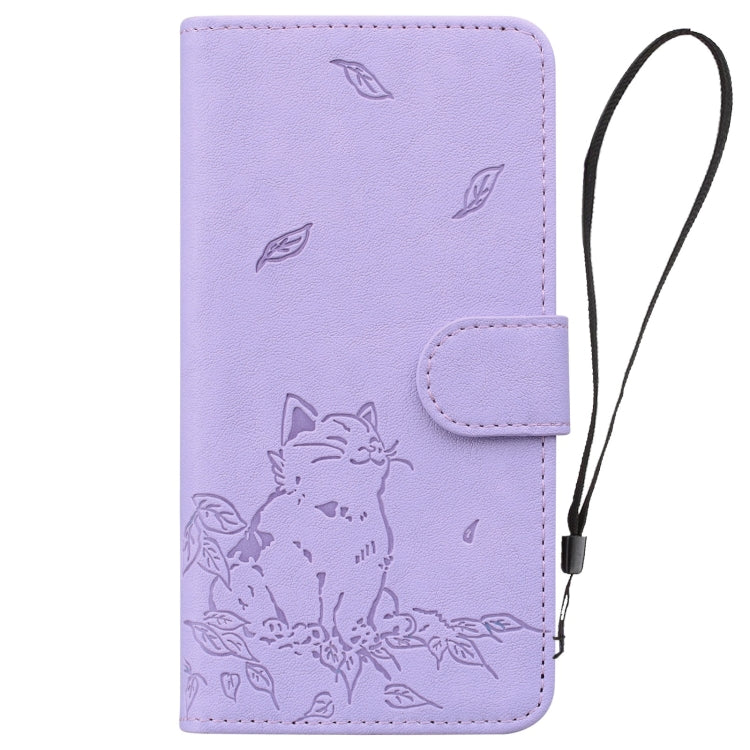 For Redmi K70 Ultra Cute Cat Embossed Leather Phone Case(Purple) - free shipping - PMC Jewellery - Order now!
