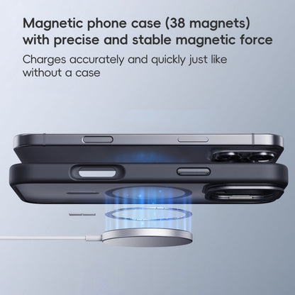 For iPhone 16 Pro Frosted Lens Holder MagSafe Magnetic Phone Case(Grey) - iPhone 16 Pro Cases by PMC Jewellery | Online Shopping South Africa | PMC Jewellery | Buy Now Pay Later Mobicred