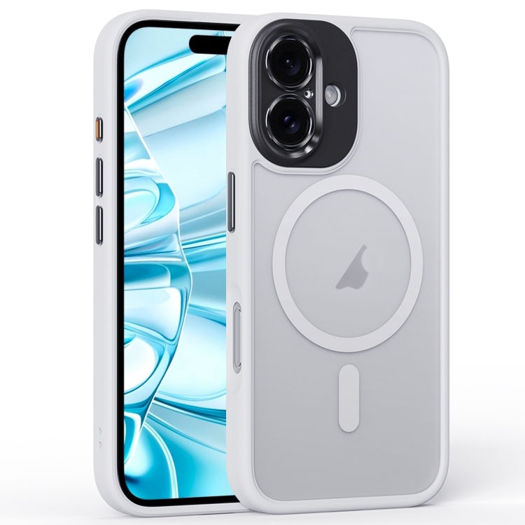 For iPhone 16 Plus Fine Hole Frosted MagSafe Magnetic Phone Case(White) - free shipping - PMC Jewellery - Order now!