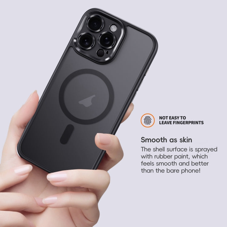 For iPhone 16 Plus Fine Hole Frosted MagSafe Magnetic Phone Case(Black) - free shipping - PMC Jewellery - Order now!